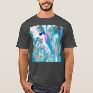 インフルエンザブルー抽象芸術アクリルアートの庭 Tシャツ