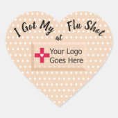 インフルエンザ得の予防接種の帯フェイク帯ハート ハートシール (正面)