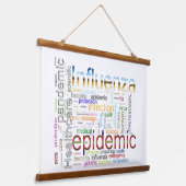 インフルエンザ関連文字 吊り下げ型タペストリー (傾斜あり)