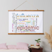 インフルエンザ関連文字 吊り下げ型タペストリー (寝室)