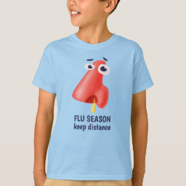 インフルエ保ンスの距離のおもしろい鼻子供 Tシャツ