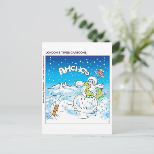 インフルエ霜の降りたンザクリスマスプレゼントとティおもしろいーズと戦う シーズンポストカード (スタンド正面)