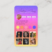 インフルエ食べ物を与えンサーグリッドQRコードビジネス 名刺 (裏面)