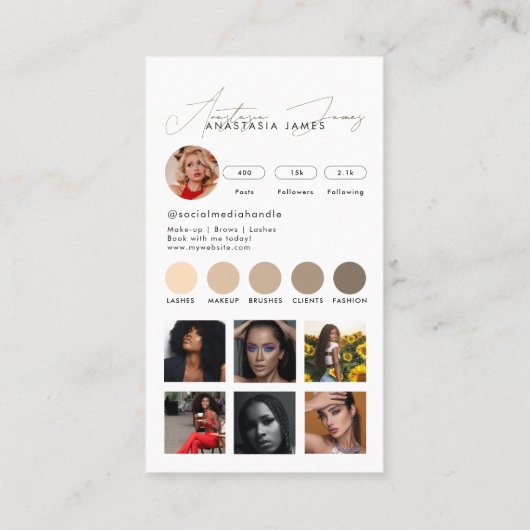 インフルエ食べ物を与えンサーグリッドQRコードビジネス 名刺 (裏面)