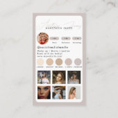 インフルエ食べ物を与えンサーグリッドQRコードピンク 名刺 (裏面)