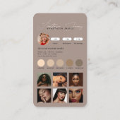 インフルエ食べ物を与えンサーグリッドQRコードブラウン 名刺 (裏面)