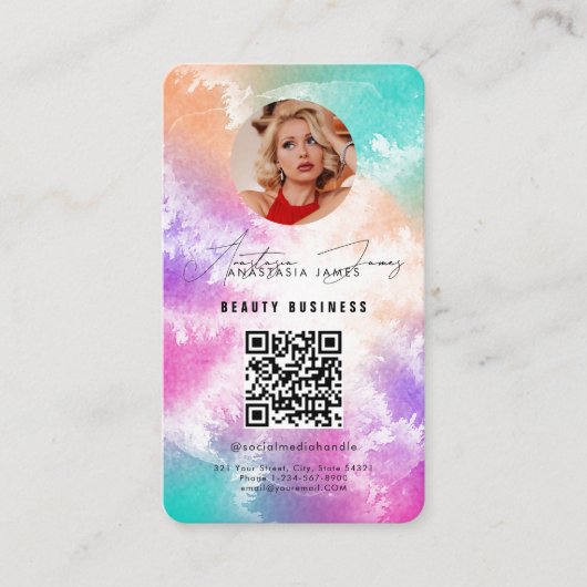 インフルエ食べ物を与えンサーグリッドSNS絞り染め事業 名刺 (正面)