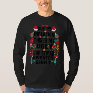 インフレでおかしい クリスマス ウガールニット Tシャツ
