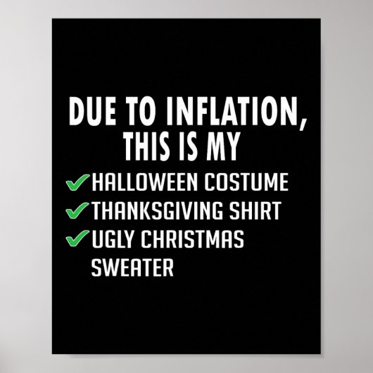 インフレのためハロウィーン感謝祭クリスマス ポスター (正面)