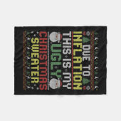 インフレのため、これは私の醜いセーター家族Ma フリースブランケット (正面(横))