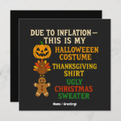 インフレの影響で、これは私の面白いハロウィーンのコスムだ 招待状 (正面/裏面)