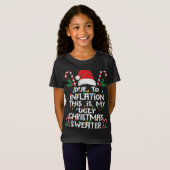 インフレの醜いクリスマスのセーターに起因おもしろい Tシャツ (正面フル)