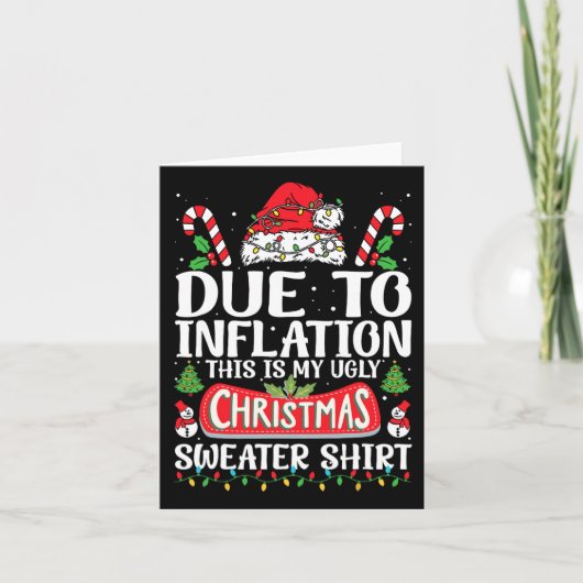 インフレの醜いクリスマスのセーターの男おもしろい性のために カード (正面)