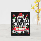 インフレの醜いクリスマスのセーターの男おもしろい性のために カード (黄色い花)