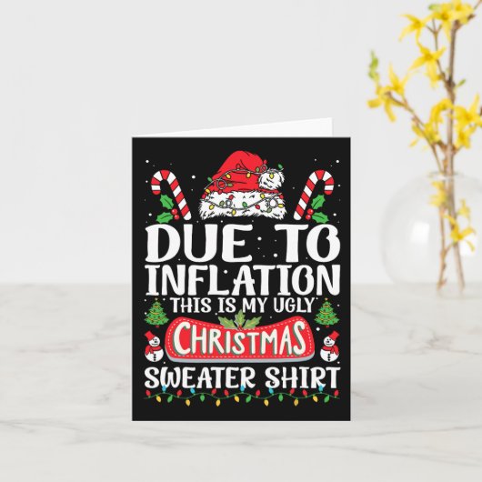 インフレの醜いクリスマスのセーターの男おもしろい性のために カード (黄色い花)