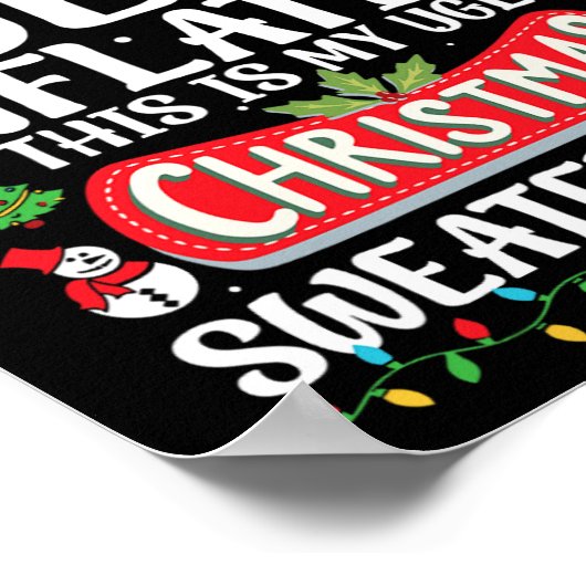 インフレの醜いクリスマスのセーターの男おもしろい性のために ポスター (角)