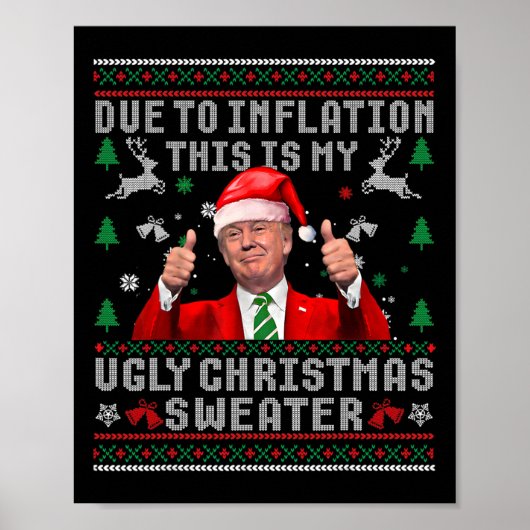 インフレの醜いクリスマスセーターのためにトランプ ポスター (正面)