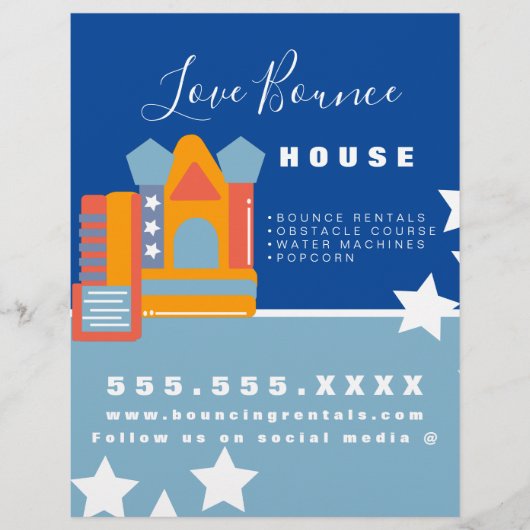 インフレータブルキャッスルジャンプハウスバウンスパーティーレンタル チラシ (正面)