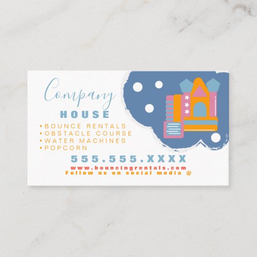 インフレータブルキャッスルジャンプハウスバウンスパーティーレンタル 名刺 (正面)