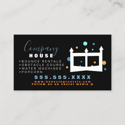 インフレータブルキャッスルジャンプハウスバウンスパーティーレンタル 名刺 (正面)