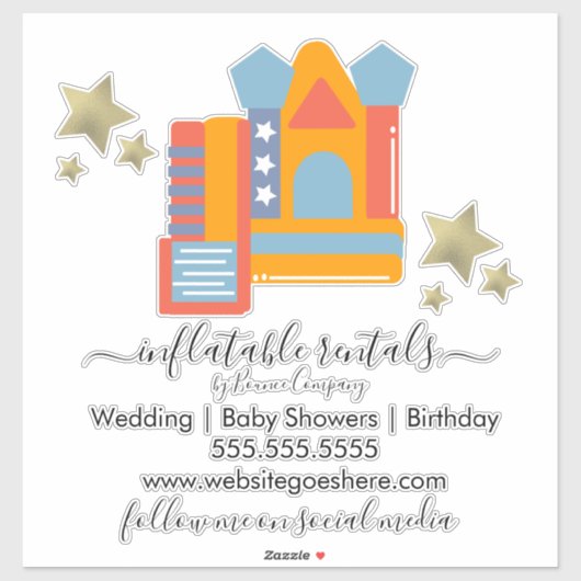 インフレータブルビジネスバウンスハウススライズカーデカール シール (シート)