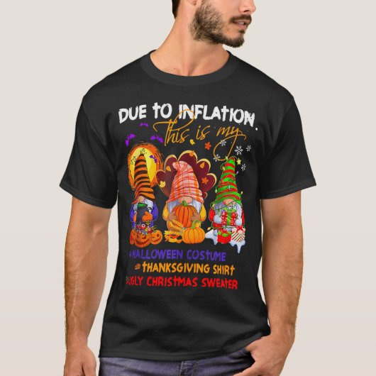 インフレ格言によるハロウィーン感謝祭の支払い Tシャツ (正面)