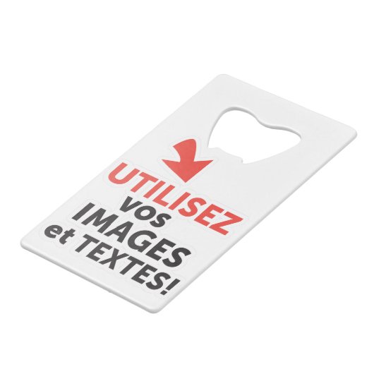 インプライマーボスデザインエンリニュDIYエンフランセ クレジットカード栓抜き (正面アングル)