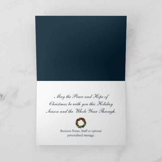 インプリントされた宗教ビジネスクリスマスカード シーズンカード (内部)