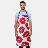 インプリントキス赤い唇：ヴィンテージシームレス エプロン (着用した状態)