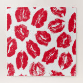インプリントキス赤い唇:ヴィンテージシームレス ジグソーパズル (横)