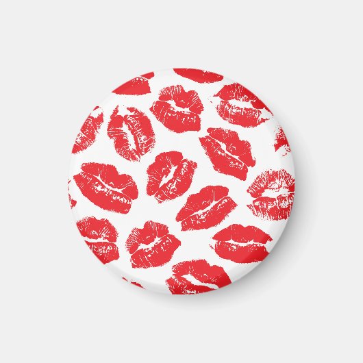 インプリントキス赤い唇：ヴィンテージシームレス マグネット (正面)