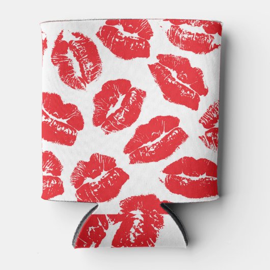 インプリントキス赤い唇:ヴィンテージシームレス 缶クーラー (正面)