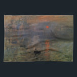 インプレッション日の出byクロード・モネ,ヴィンテージ・アート キッチンタオル<br><div class="desc">Impression, Sunrise (1872) by Claude Monetはヴィンテージ印象派素晴らしのア航海のート絵画。太陽の位置も日没のように見える。日の出の前に数隻の船が前方にあるフランスのルアーブル港の海上の海景。アーティストについて:クロード・モネ(1840-1926)は印象派の運動の創始者であフランスのり絵画、その絵画の大部分は「空中に浮かぶ」(野外に浮かぶ)スタイル印象派の風景である。</div>