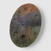 インプレッション日の出byクロード・モネ,ヴィンテージ・アート ラージ壁時計 (傾斜)