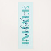 インヘイル·エキサール·ブルー·モダンターコイズ引用文 ヨガマット (正面)