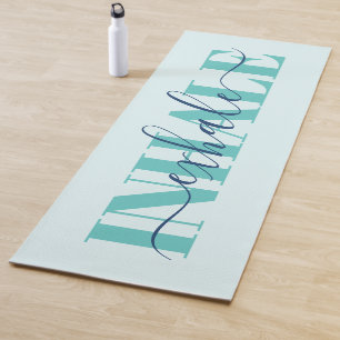 インヘイル·エキサール·ブルー·モダンターコイズ引用文 ヨガマット