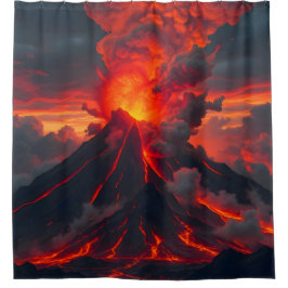 インベルノサミット – 火山の幻想的な風景シャワー シャワーカーテン