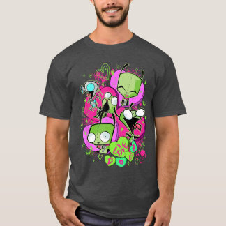 インベーダー・ジム バレンタインデー Gir 愛してる 破滅 ポスター Tシャツ