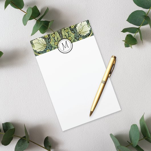 インペネルイエローフラワーズウィリアムモリスモノグラム 便箋