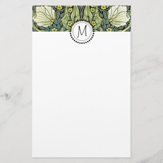 インペネルイエローフラワーズウィリアムモリスモノグラム 便箋 (正面)
