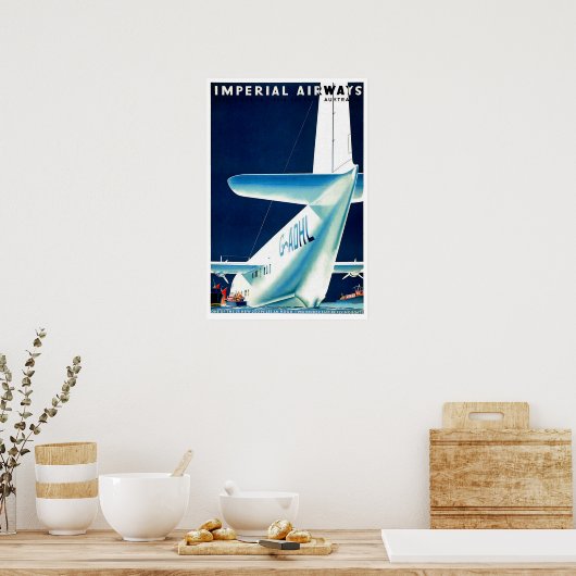 インペリアルエアウェイズ航空ヴィンテージ旅行ポスター ポスター (キッチン)