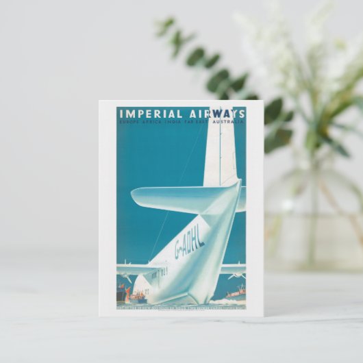 インペリアルエアウェイズUKヴィンテージポスター1939 ポストカード (スタンド正面)