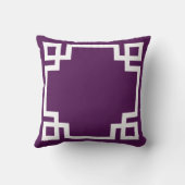 インペリアルパープルホワイトギリシャ鍵 クッション (裏面)