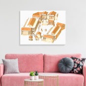 インペリアルフォーラム。ローマ。空中表示 キャンバスプリント (インサイチュ (リビング))