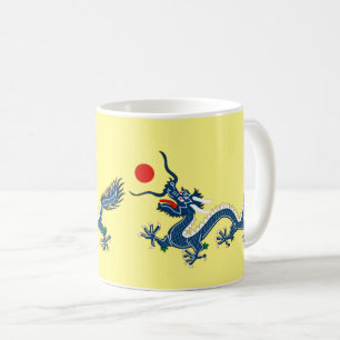 インペリアルブルードラゴンアジア旗文化デザイン コーヒーマグカップ