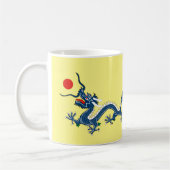 インペリアルブルードラゴンアジア旗文化デザイン コーヒーマグカップ (左)