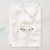 インペリアルリリースペインの金ゴールド1歳の誕生日バプテスマ 招待状 (裏面)