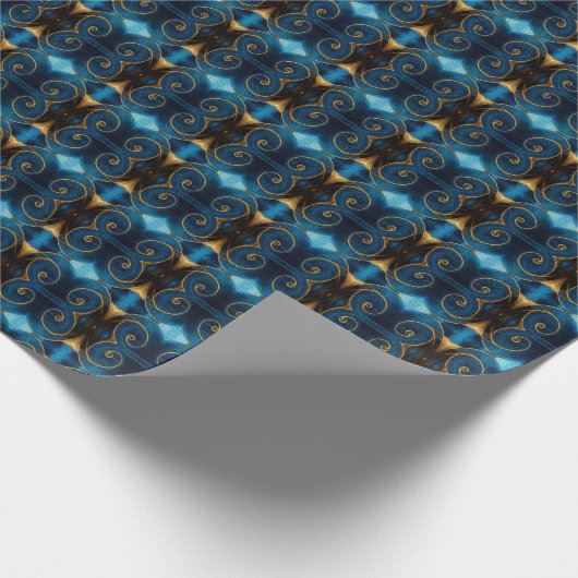 インペリアル海軍とインディゴの面分割パターン ラッピングペーパー (角)