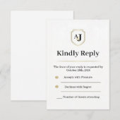 インペリアル ラックス RSVP カード – モノグラム返信 (正面/裏面)