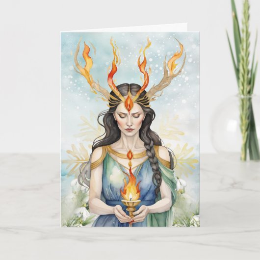 インボルクウィッカ信者女神フレイム&ゴールデンスノーフレーク シーズンカード (正面)